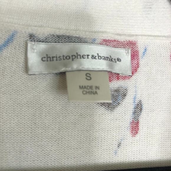 Christopher & Banks Floral button up cardigan S - Picture 2 of 6